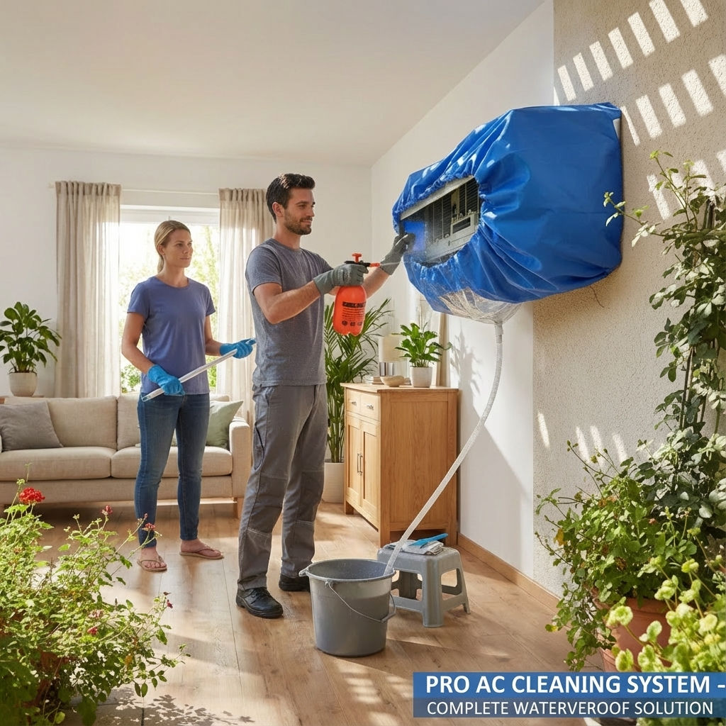 Suitable for 24000-36000 Btu Large Air Conditioning Water Cover Set Cleaner with Water Pipe Conditioner Waterproof Cleaning Kit