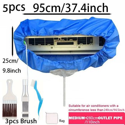 Suitable for 24000-36000 Btu Large Air Conditioning Water Cover Set Cleaner with Water Pipe Conditioner Waterproof Cleaning Kit