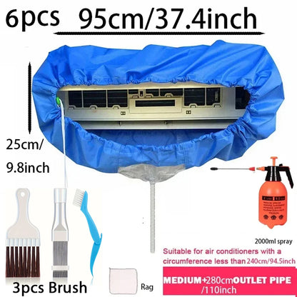Suitable for 24000-36000 Btu Large Air Conditioning Water Cover Set Cleaner with Water Pipe Conditioner Waterproof Cleaning Kit