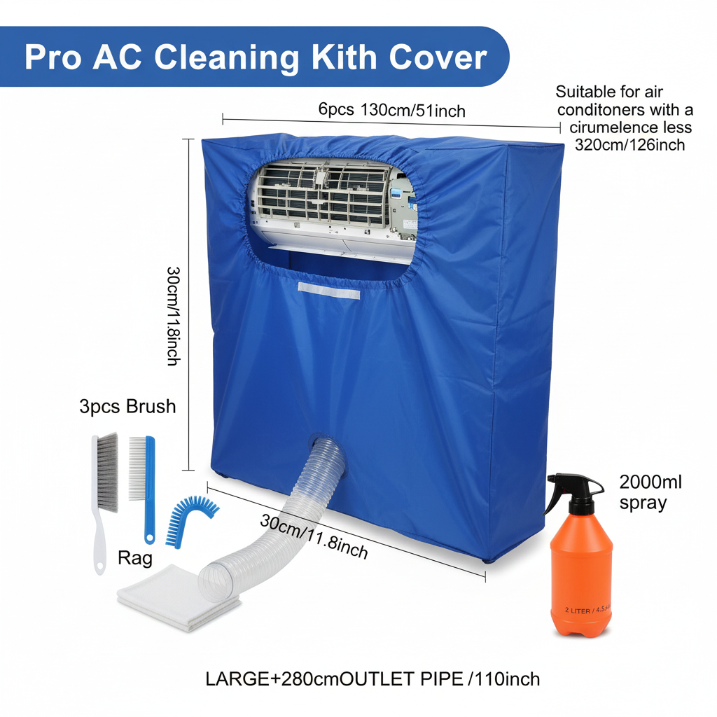 Suitable for 24000-36000 Btu Large Air Conditioning Water Cover Set Cleaner with Water Pipe Conditioner Waterproof Cleaning Kit