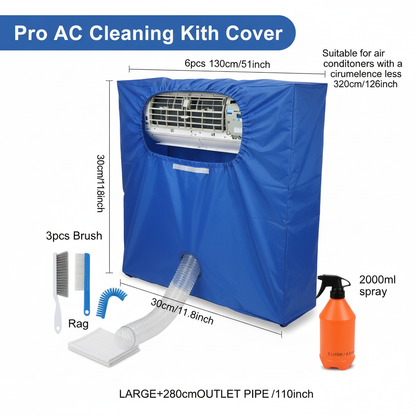 Suitable for 24000-36000 Btu Large Air Conditioning Water Cover Set Cleaner with Water Pipe Conditioner Waterproof Cleaning Kit