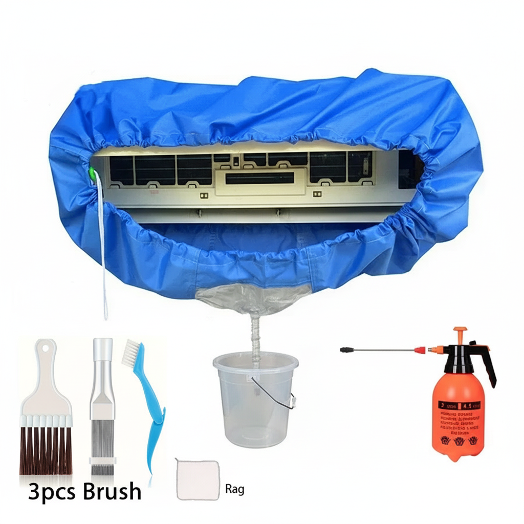 Suitable for 24000-36000 Btu Large Air Conditioning Water Cover Set Cleaner with Water Pipe Conditioner Waterproof Cleaning Kit